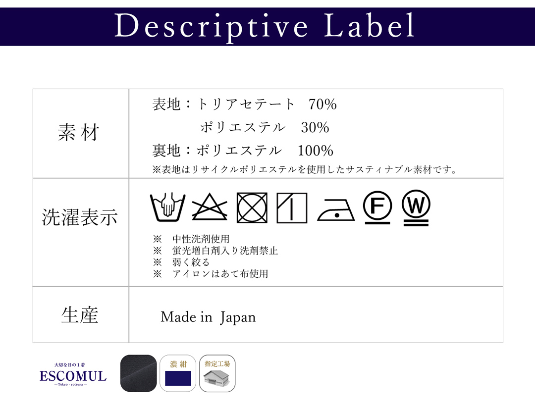 品質表示の案内