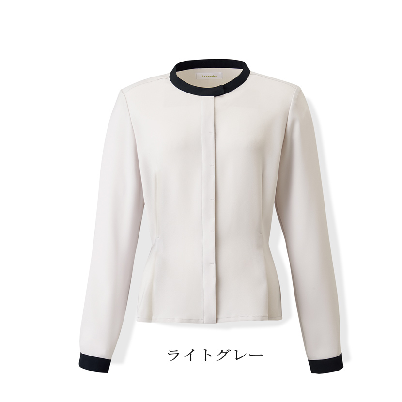 バイカラージョーゼットブラウス 事務服 制服 オフィスウエア バイカラージョーゼットブラウス 事務服 制服 オフィスウエア