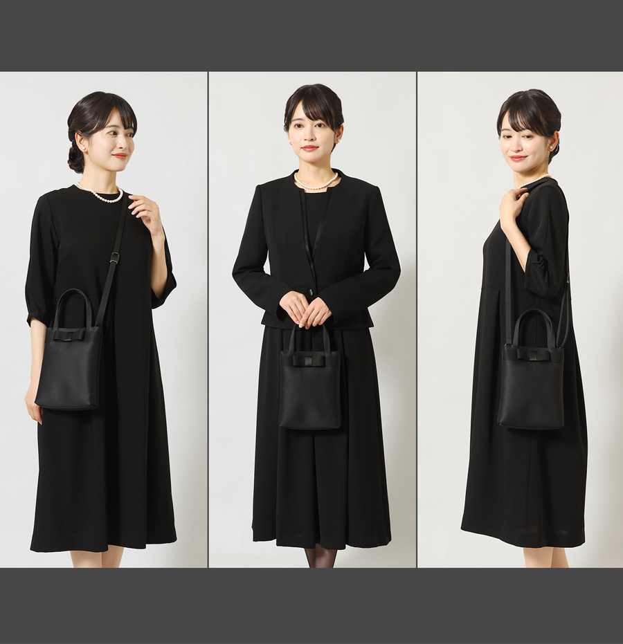 岩佐のフォーマルバック 2WAYポシェット 冠婚葬祭 セレモニー 結婚式 手持ちと肩掛けの使用イメージ